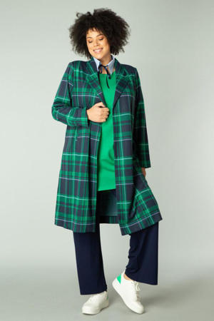geruite coat Hanska donkerblauw/groen