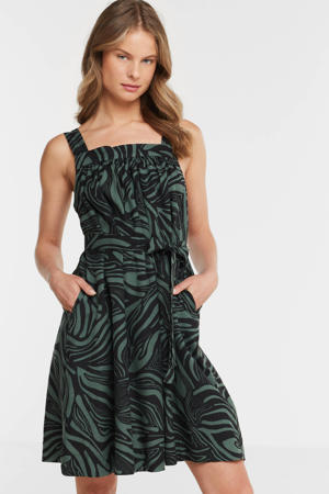 Mini jurk met print groen/zwart