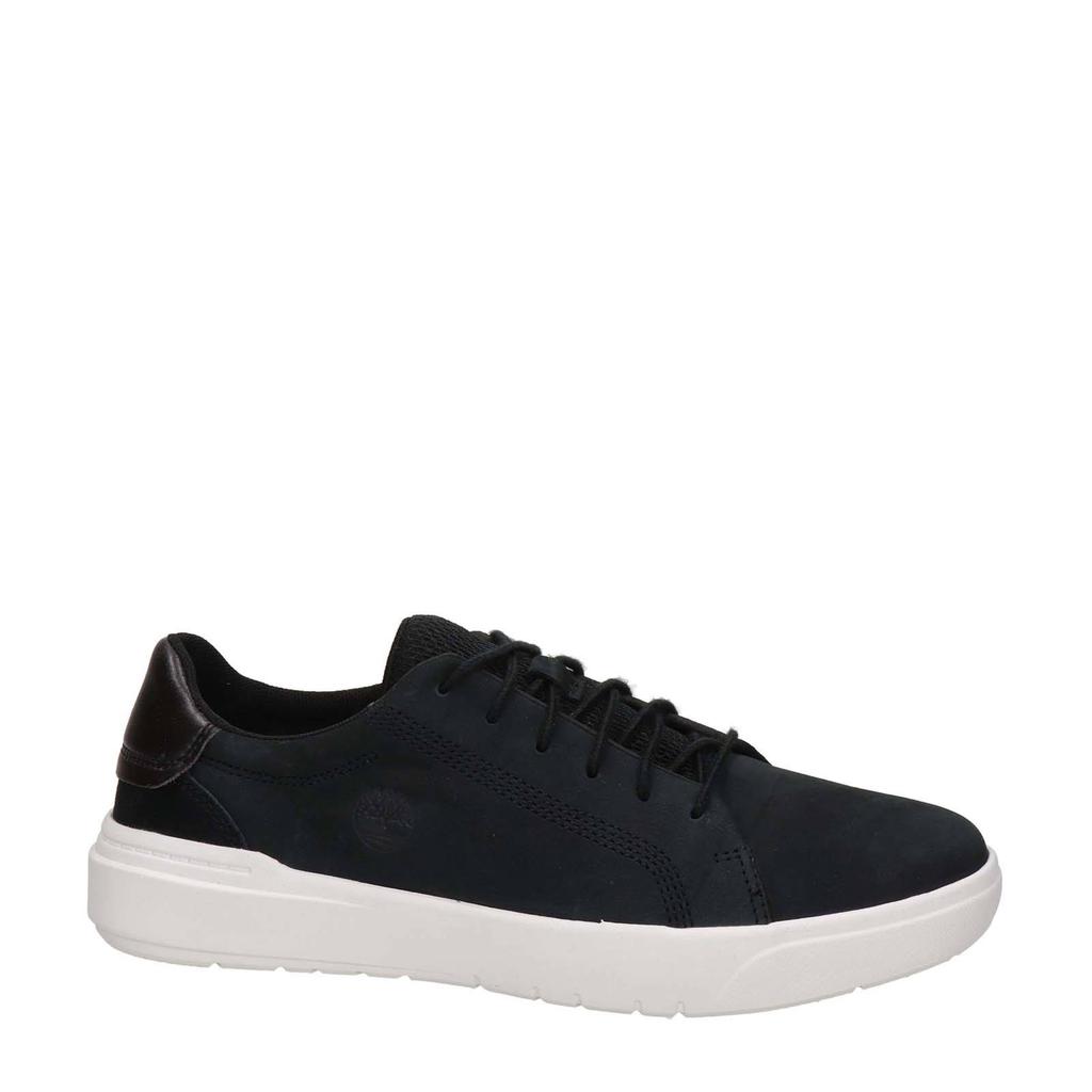 Zwarte heren Timberland Seneca Bay nubuck sneakers met veters en effen