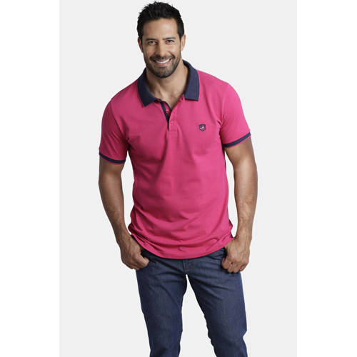 Jan Vanderstorm polo LAVRANS Plus Size met contrastbies roze afbeelding