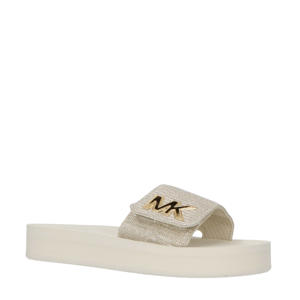 Platform Slide  slippers met glitters champagne/goud