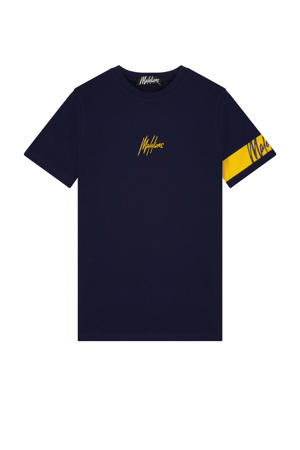 T-shirt met logo navy/yellow