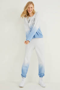 Wit en lichtblauwe dames Disney @ C&A dip-dye Disney sweater van katoen met lange mouwen en ronde hals