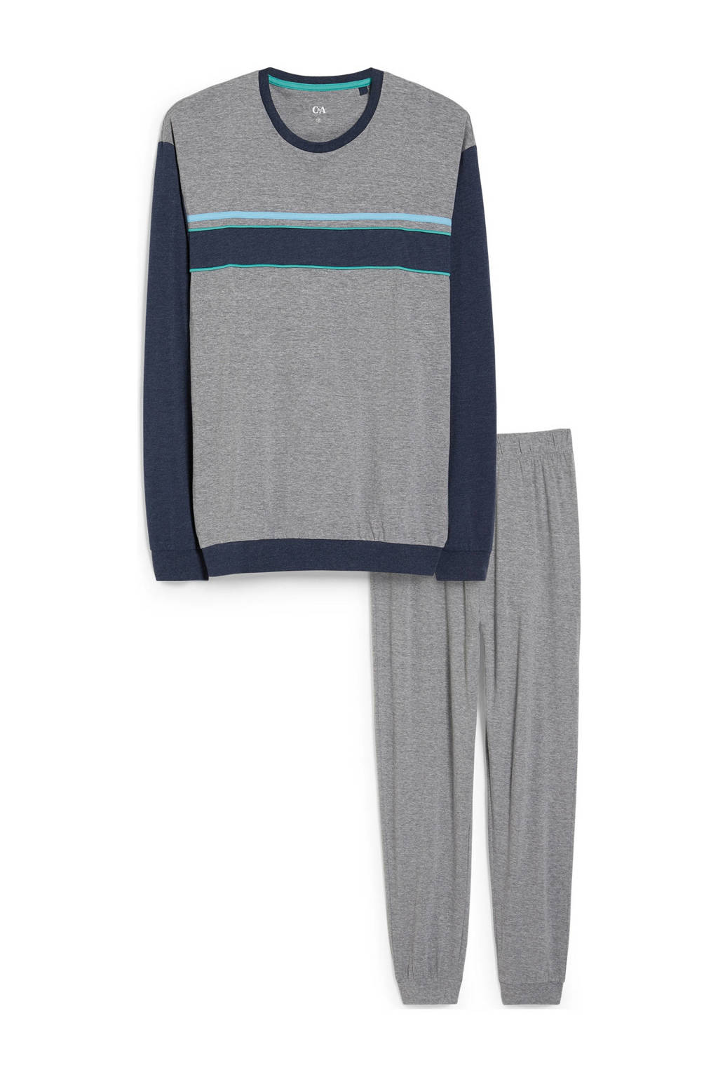 C&A pyjama grijs/donkerblauw, Grijs/donkerblauw