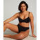 Hunkemöller voorgevormde beugel bikinitop Scallop met textuur zwart