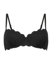 thumbnail: Hunkemöller voorgevormde beugel bikinitop Scallop met textuur zwart