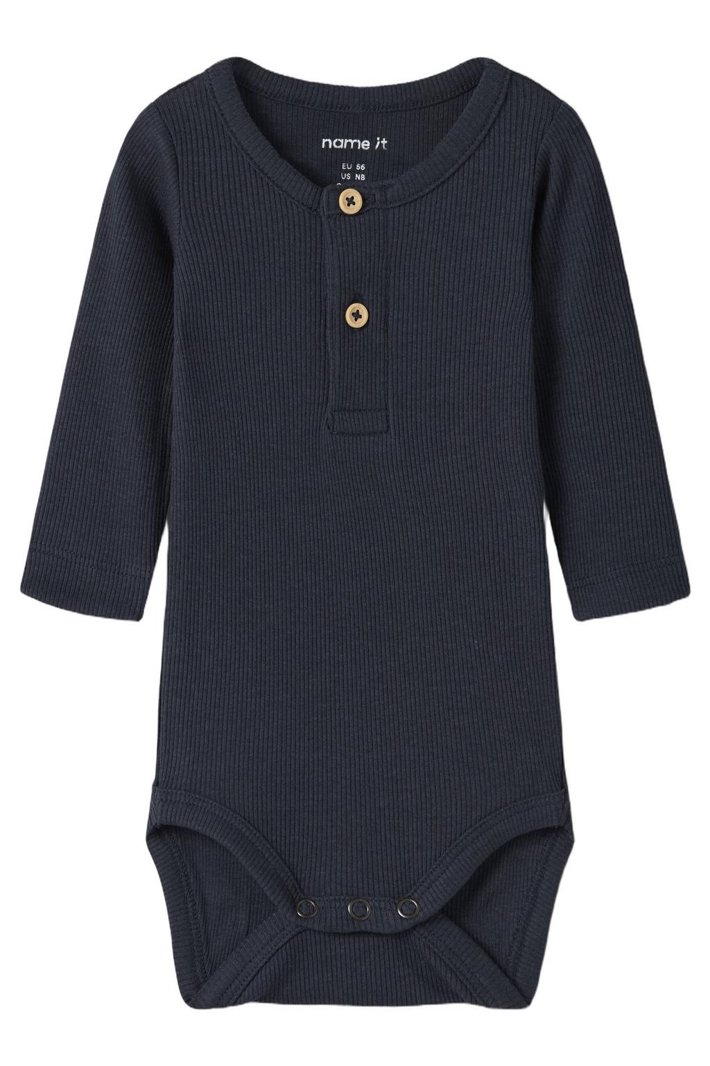 NAME IT BABY ribgebreide romper NBMKAB donkerblauw
