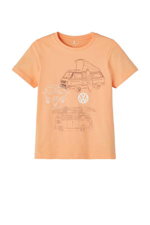 T-shirt NKMMARINUS met printopdruk oranje