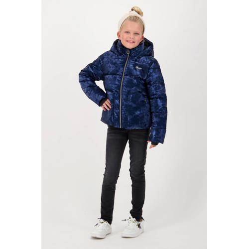 Vingino Telisse quilted winter jacket with navy print throughout
