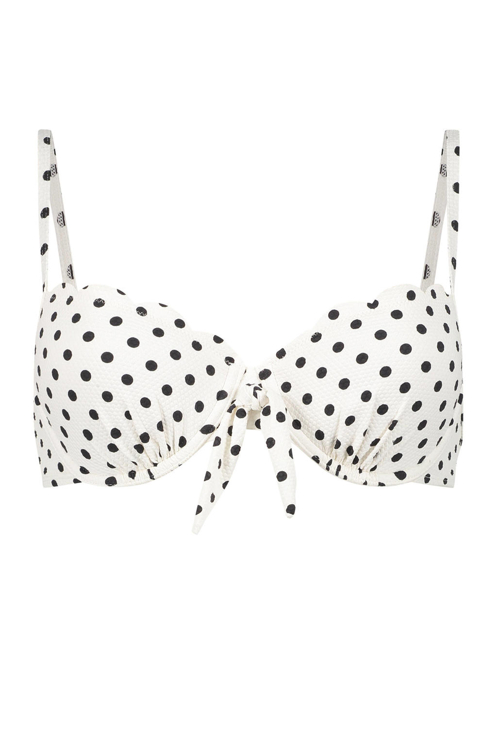 Hunkemöller Dames Badmode Niet-voorgevormde beugel bikinitop Scallop - Zwart - maat B70