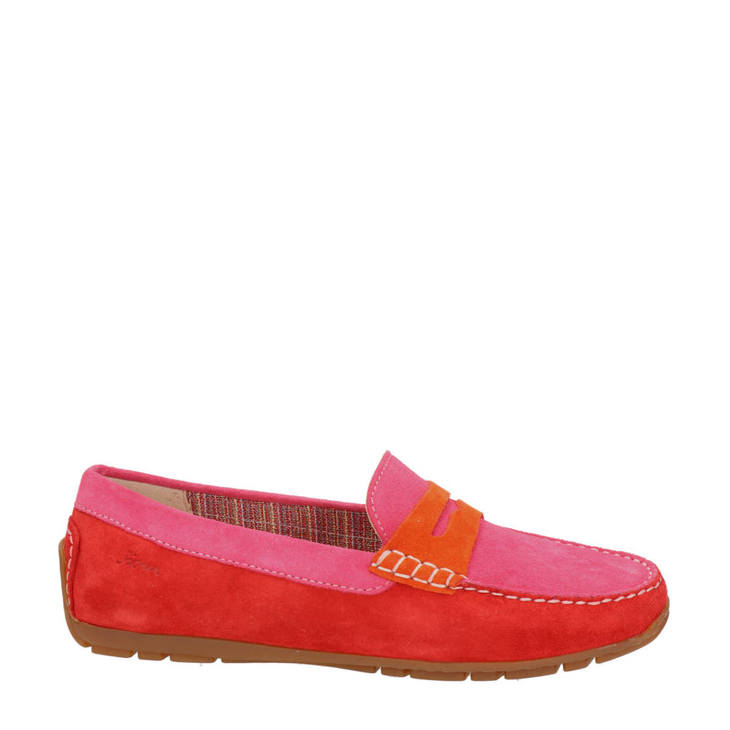 Sioux Carmona Velour suède mocassins roze/rood wehkamp