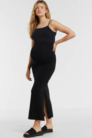 thumbnail: Zwarte dames MAMALICIOUS zwangerschapsrok van duurzaam stretchkatoen met regular waist en elastische tailleband