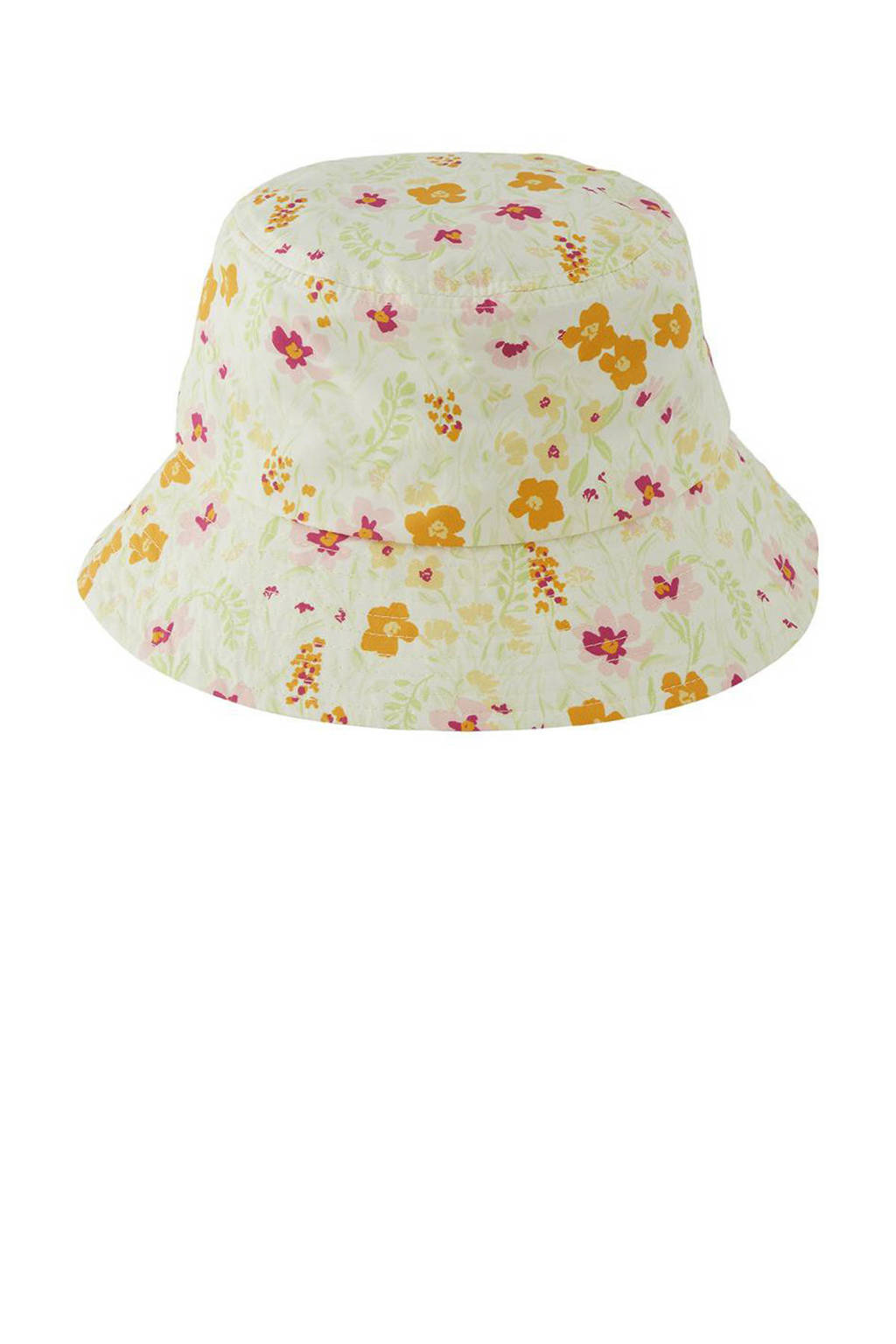 LITTLE PIECES bucket hat LPSVELLA met bloemenprint geel