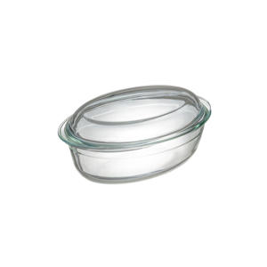 Ovenschaal met deksel - Hittebestendig glas - Ovaal - 28 x 19 cm / 4 liter