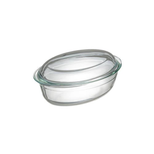Sareva Ovenschaal met deksel - Hittebestendig glas - Ovaal - 28 x 19 cm / 4 liter afbeelding