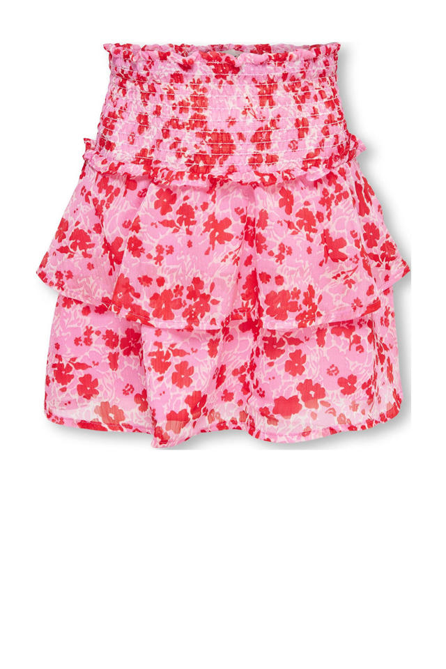 KIDS ONLY GIRL gebloemde rok KOGISABELLA-METTE roze/rood wehkamp