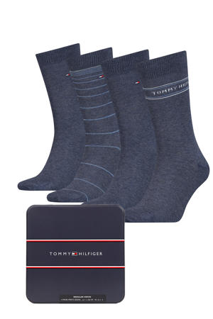 giftbox sokken - set van 4 blauw