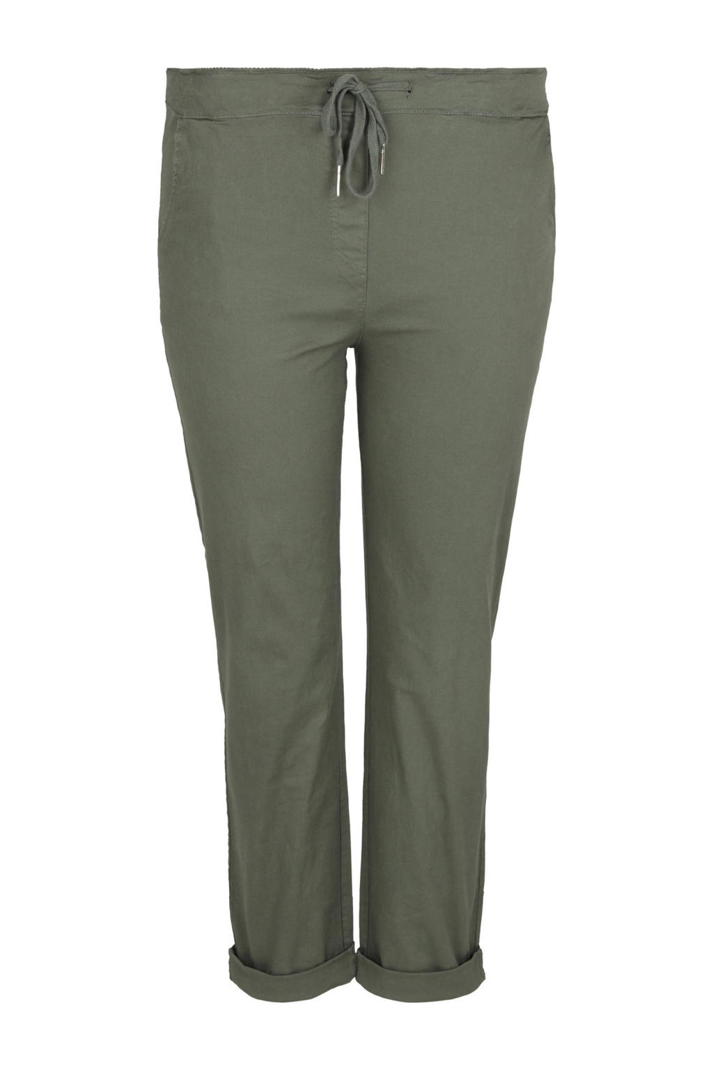 Paprika cropped regular fit broek kaki | wehkamp