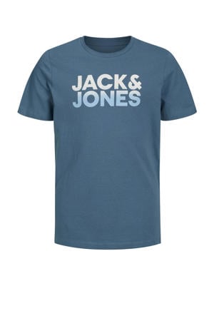 T-shirt JORWALLACE met logo blauw