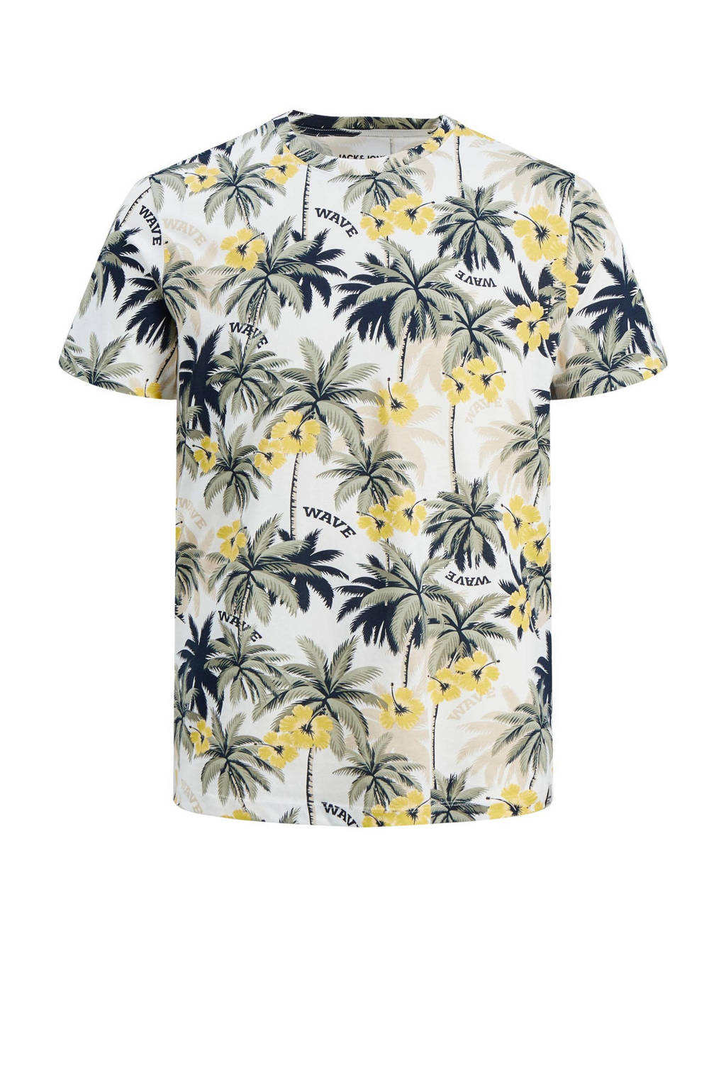 JACK & JONES JUNIOR T-shirt JORVENICE met bladprint wit/multi