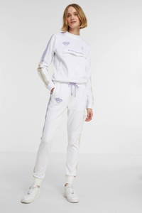 BLACK BANANAS sweater Tory met 3D applicatie wit/paars/beige