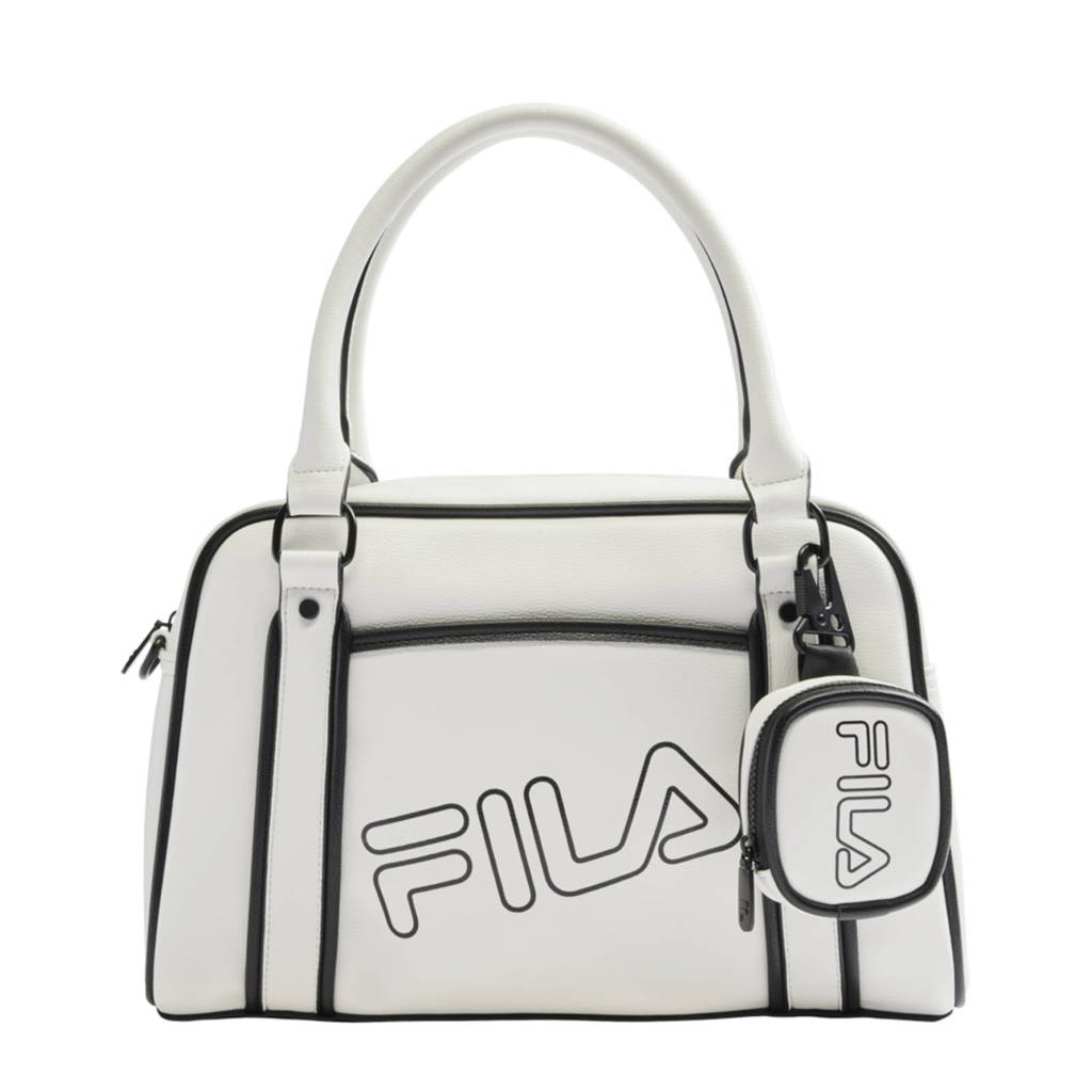 Fila handtas met logo wit, Wit/zwart