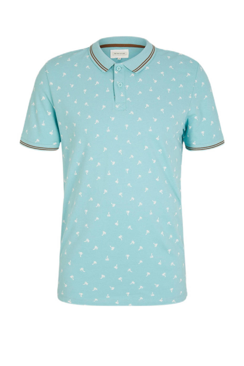 Tom Tailor polo met all over print mint haze