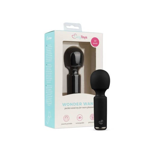 EasyToys Mini Vibe Wand vibrator - Zwart afbeelding