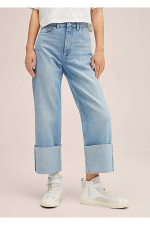 cropped high waist wide leg jeans lichtblauw