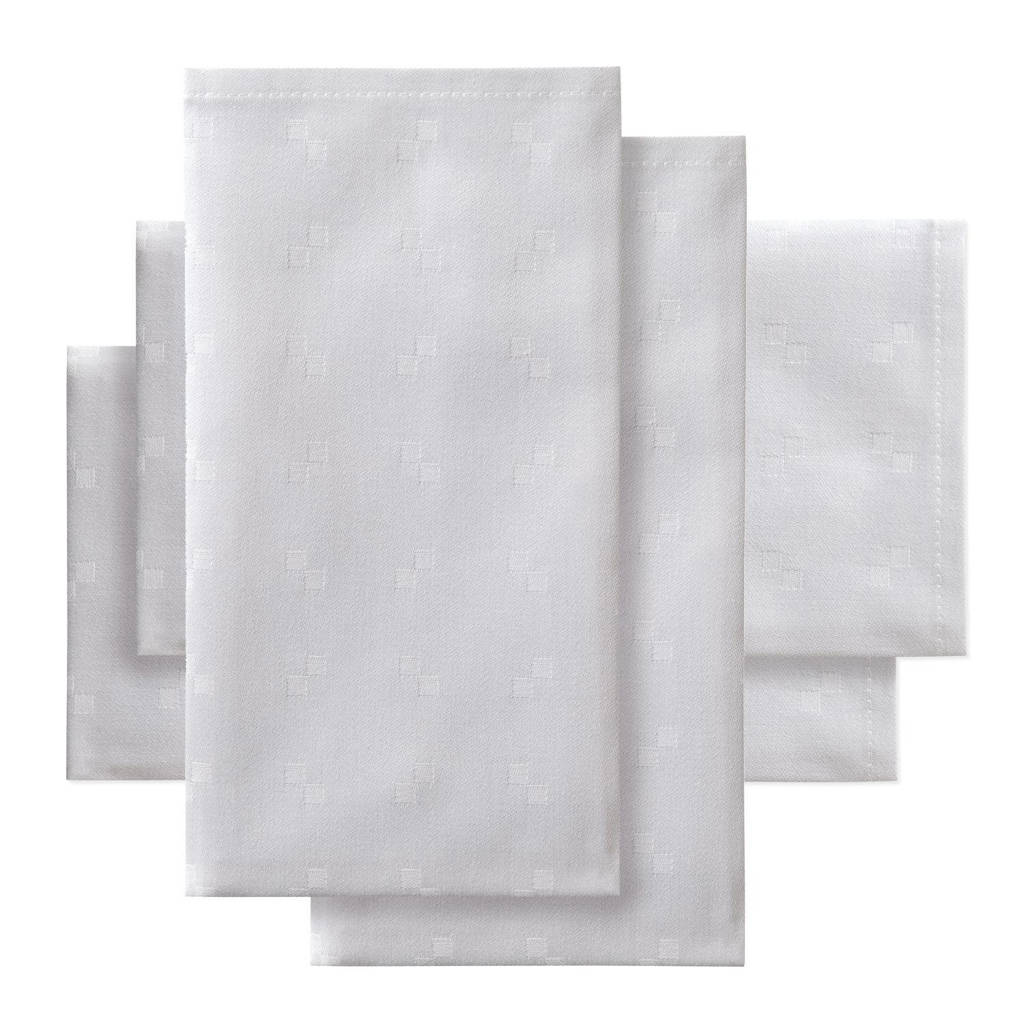 DDDDD servet (textiel) Quadrat (set van 4), Wit