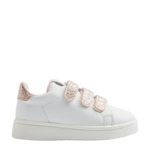  sneakers met glitters wit/roze