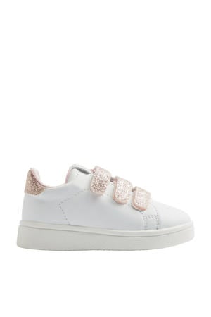   sneakers met glitters wit/roze