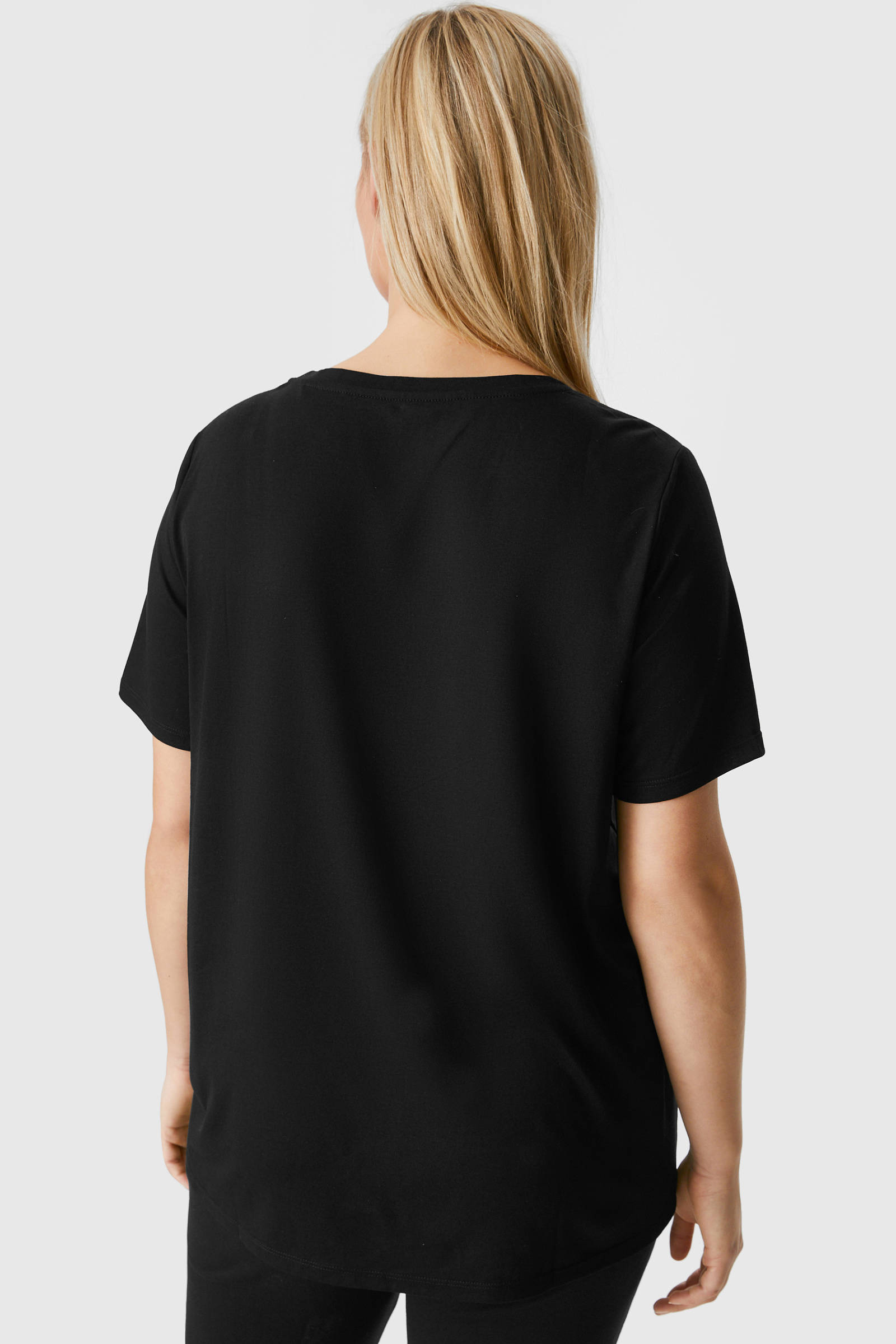 C\u0026A XL T-shirt met tekst zwart | wehkamp