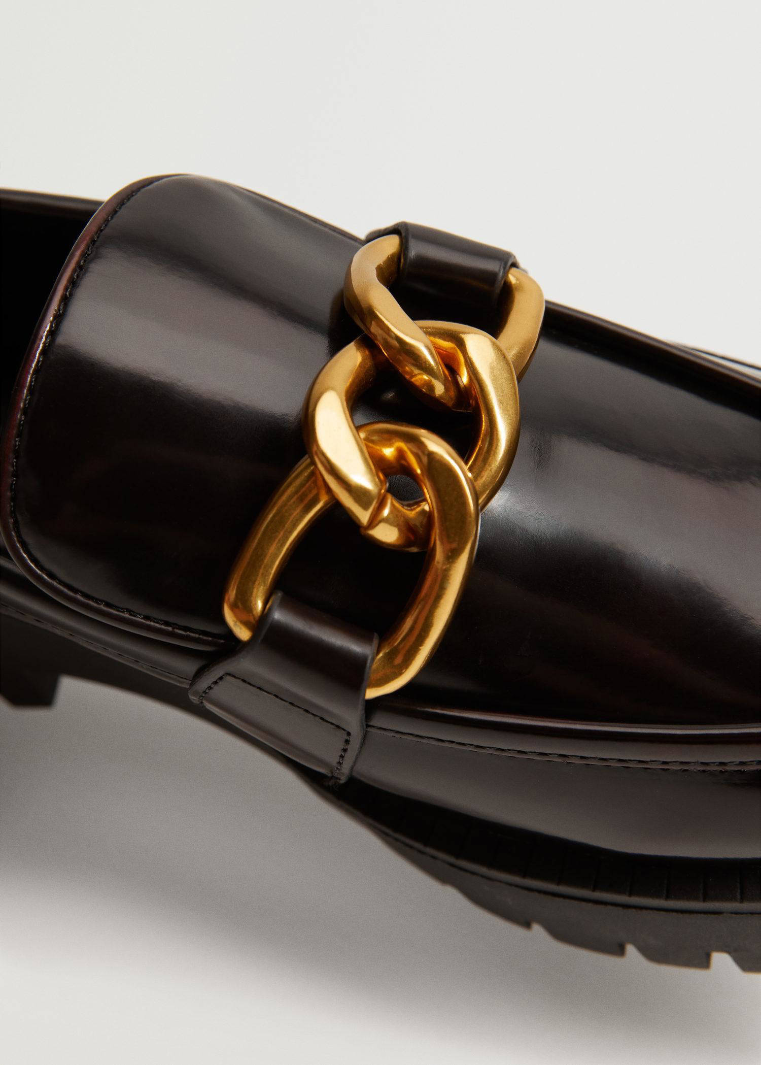 Mango chunky loafers met ketting bordeauxrood | wehkamp