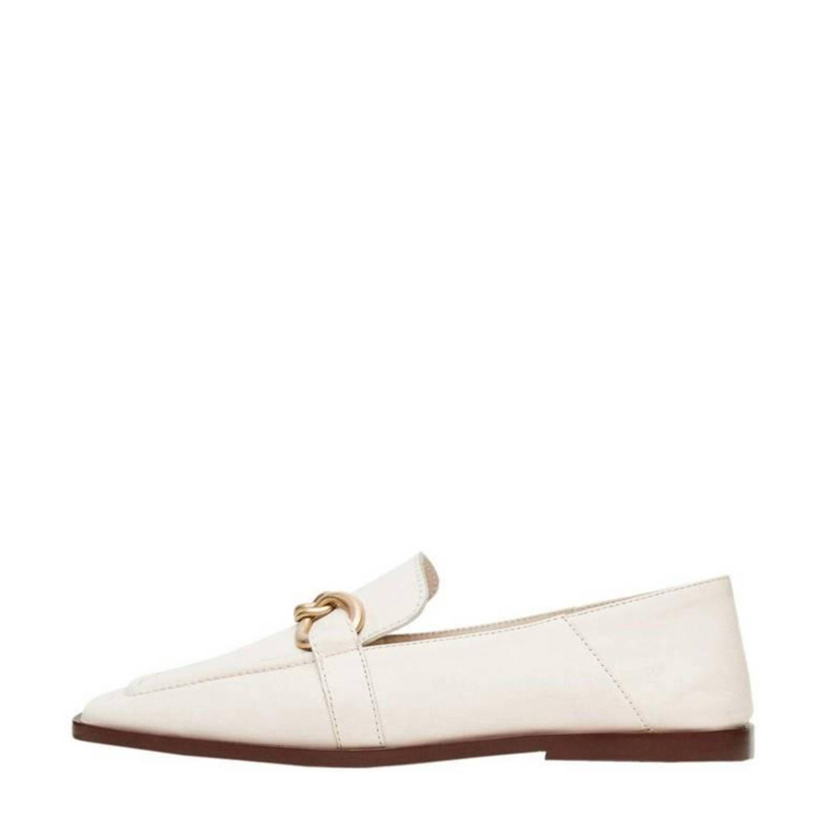 Mango leren loafers met ketting wit | wehkamp