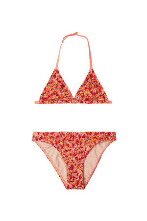gebloemde triangel bikini Venice Beach rood/oranje