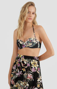 O'Neill strapless bandeau bikinitop Havaa zwart/roze