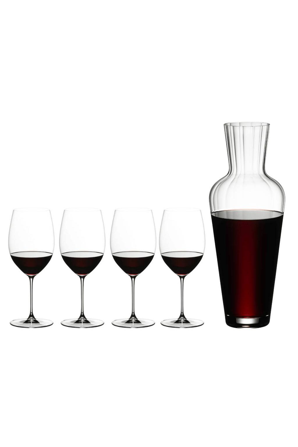 Riedel Wijnglazenset - Rode Wijnglazen - Veritas - Cabernet / Merlot + Wine Friendly Decanter