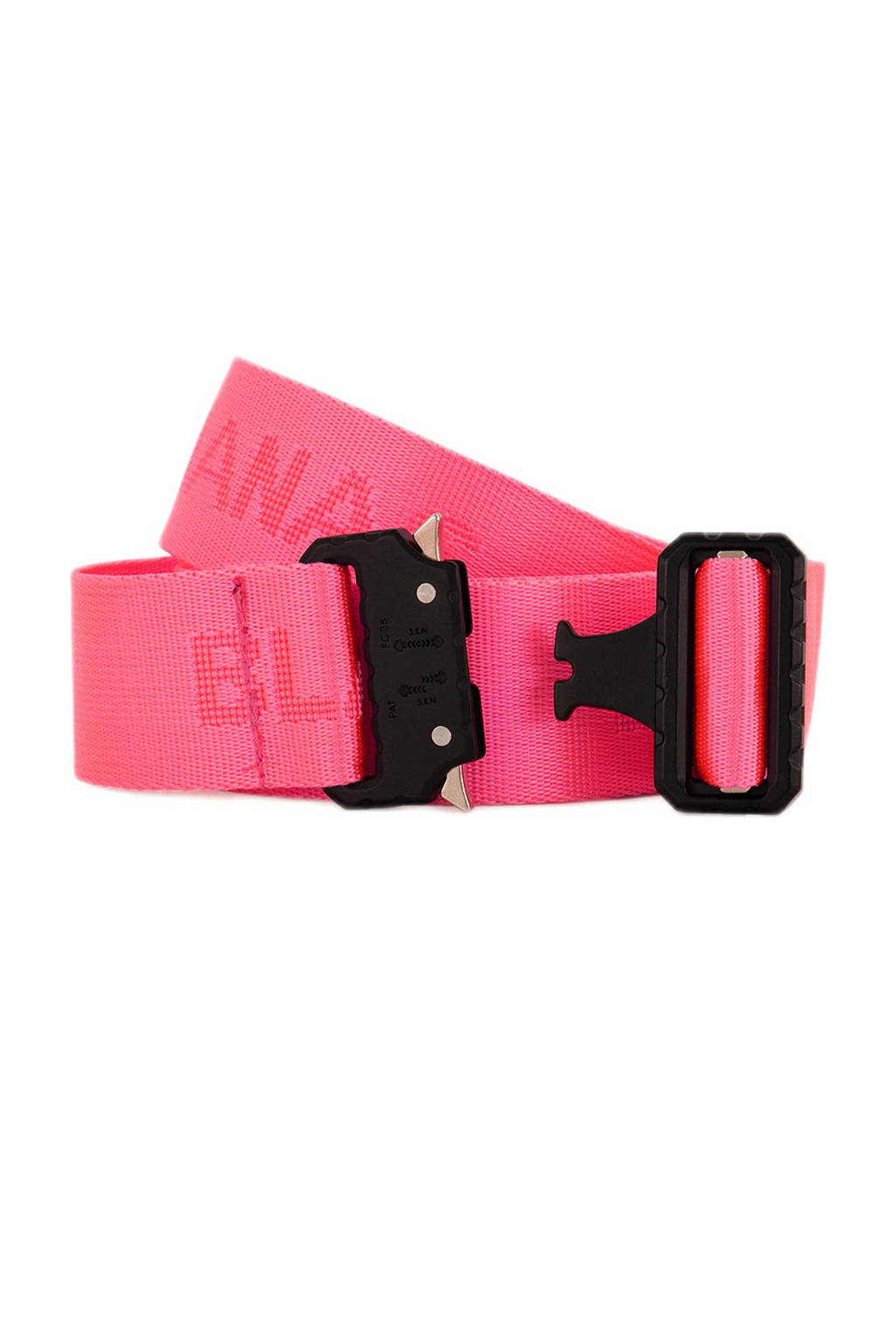 BLACK BANANAS riem met logo neon roze, Roze/zwart