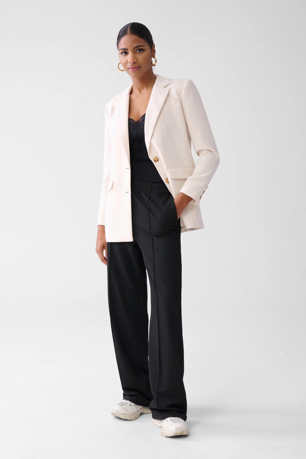 Shoeby blazer Vita gebroken wit