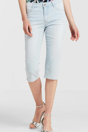 slim fit capri jeans heavy bleached denim