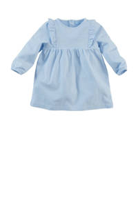 Z8 newborn baby jurk Journey met ruches blauw