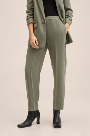 high waist straight fit pantalon groen