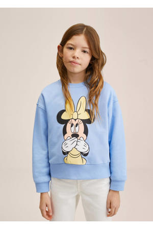 Minnie Mouse sweater met printopdruk lichtblauw