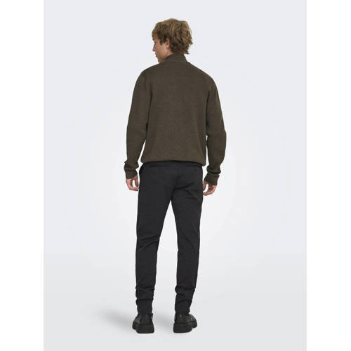 ONLY & SONS slim fit chino ONSMARK dark grey melange afbeelding