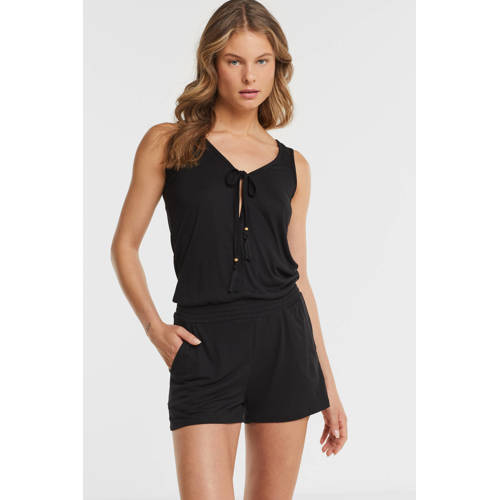 Anytime playsuit met kanten achterkant zwart