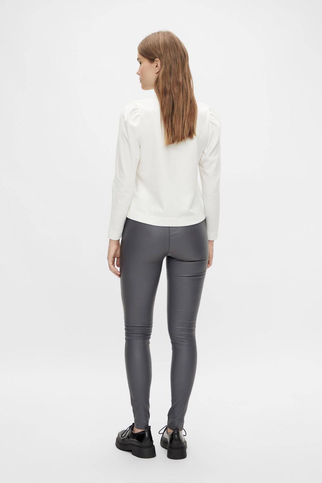 OBJECT coated skinny legging OBJBELLE antraciet