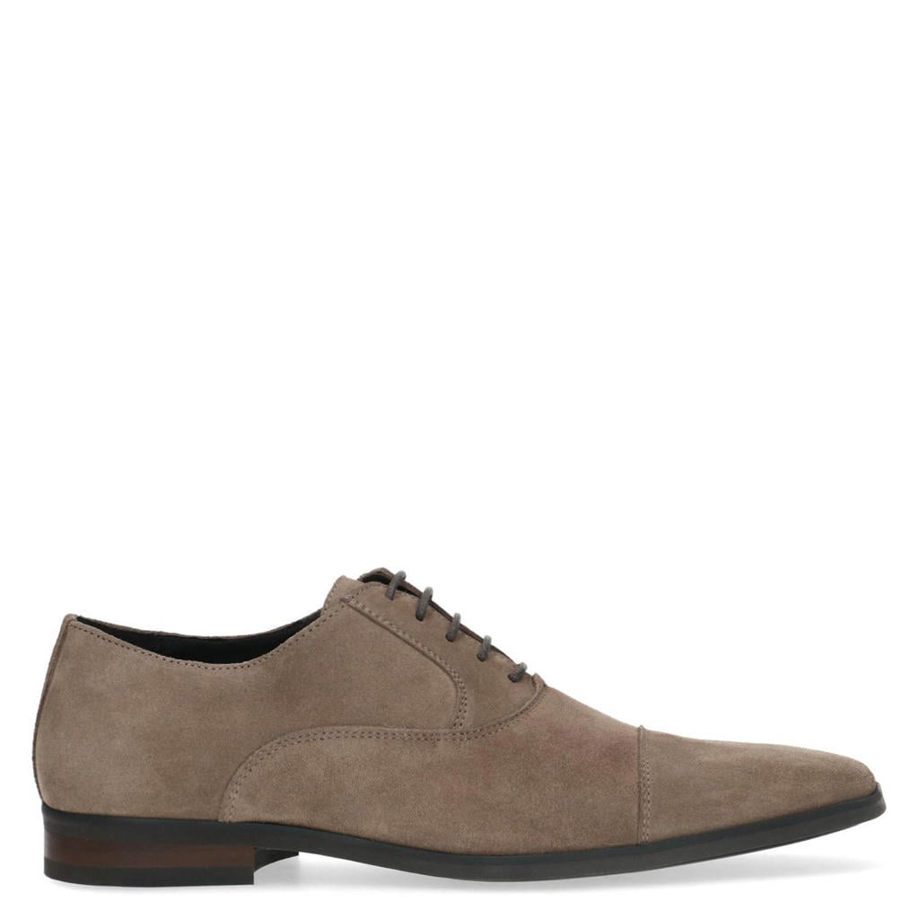 Taupe heren Manfield suède veterschoenen