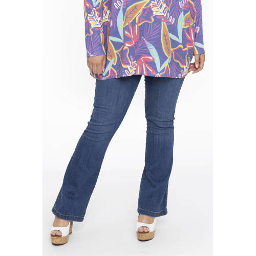 YOEK high waist bootcut jeans dark denim afbeelding