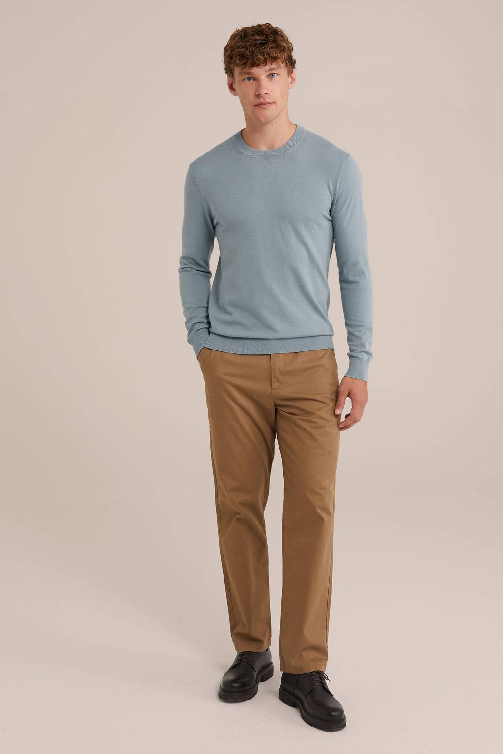 WE Fashion fijngebreide trui lichtblauw